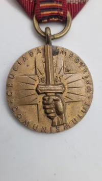 Original rumænsk "Medalje for Korstoget mod Kommunismen" fra Anden Verdenskrig.