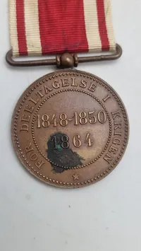 Original Dansk Dobbeltmedalje 1848-50 og 1864
