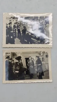 Originale private fotos af Hitler ved krigsskib