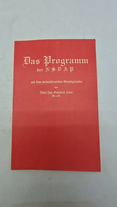 Das Programm der NSDAP
und seine weltanschaulichen Grundgedanken
Dipl.-Ing. Gottfried Feder M.0.R.