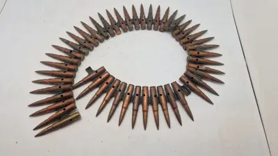 MG 42 Samling originale deaktiverede 8X57JS patroner i bælte, ww2