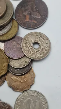Samling diverse originale mønter
