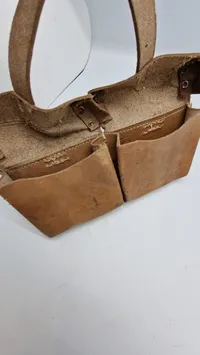 Original brun læder K.43 Magasintaske mærket Ros 44