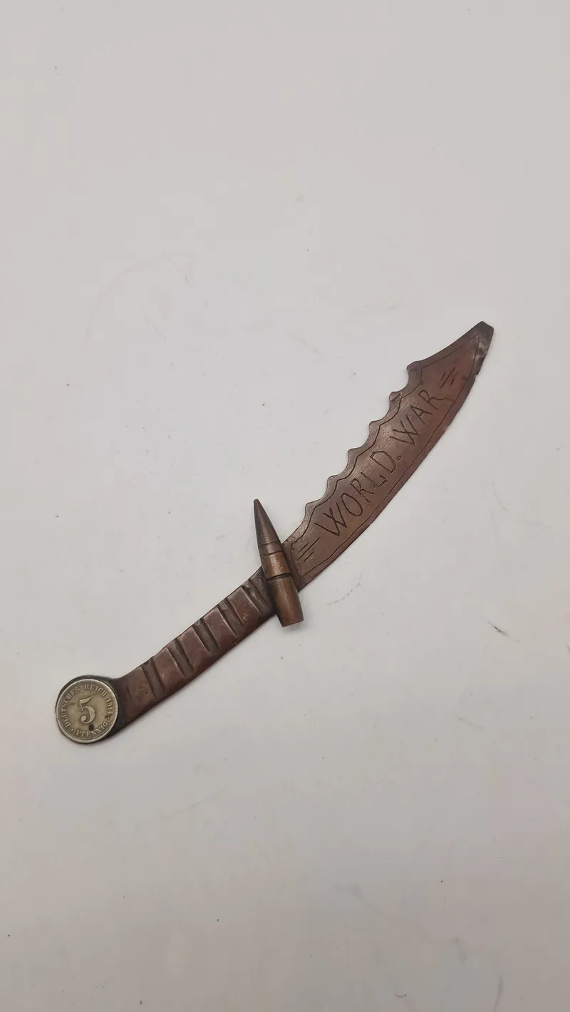 Papirkniv af granat og mønt souvenir 1 VK