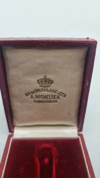 Original dansk tildelingsæske røde kors medalje WW1  (Anton Michelsen)