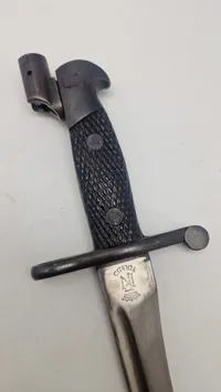 Original WW2 Spanish M1941 Toledo Bolo bajonet med anden montage