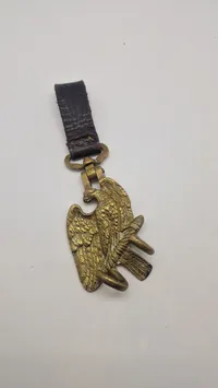 Original WW2 German Drum Holder Brass Eagle w/ Leather Strap