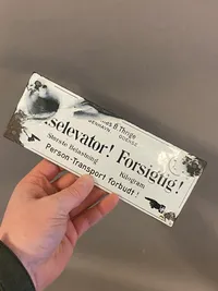 Originalt emaljeskilt - Godselevator