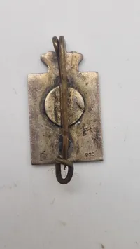 Originalt Georg Jensen kongemærke, sterlingsølv og emalje