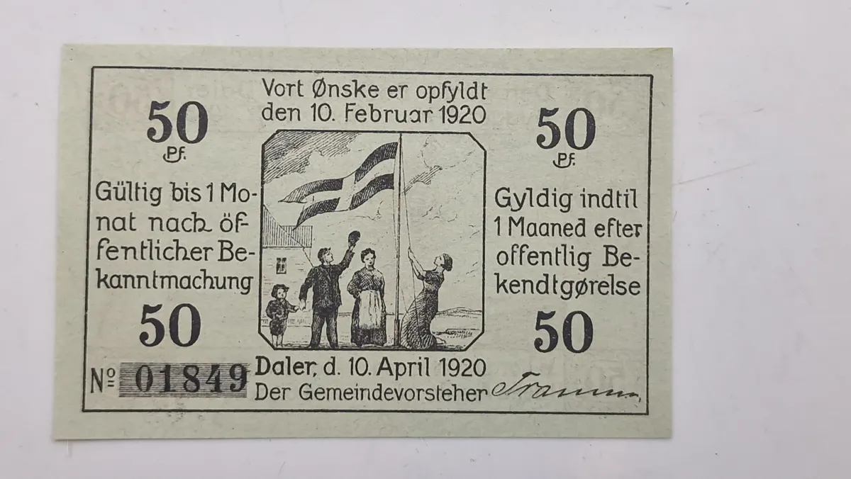 Original 50 daler nødseddel, Schleswig-Holstein