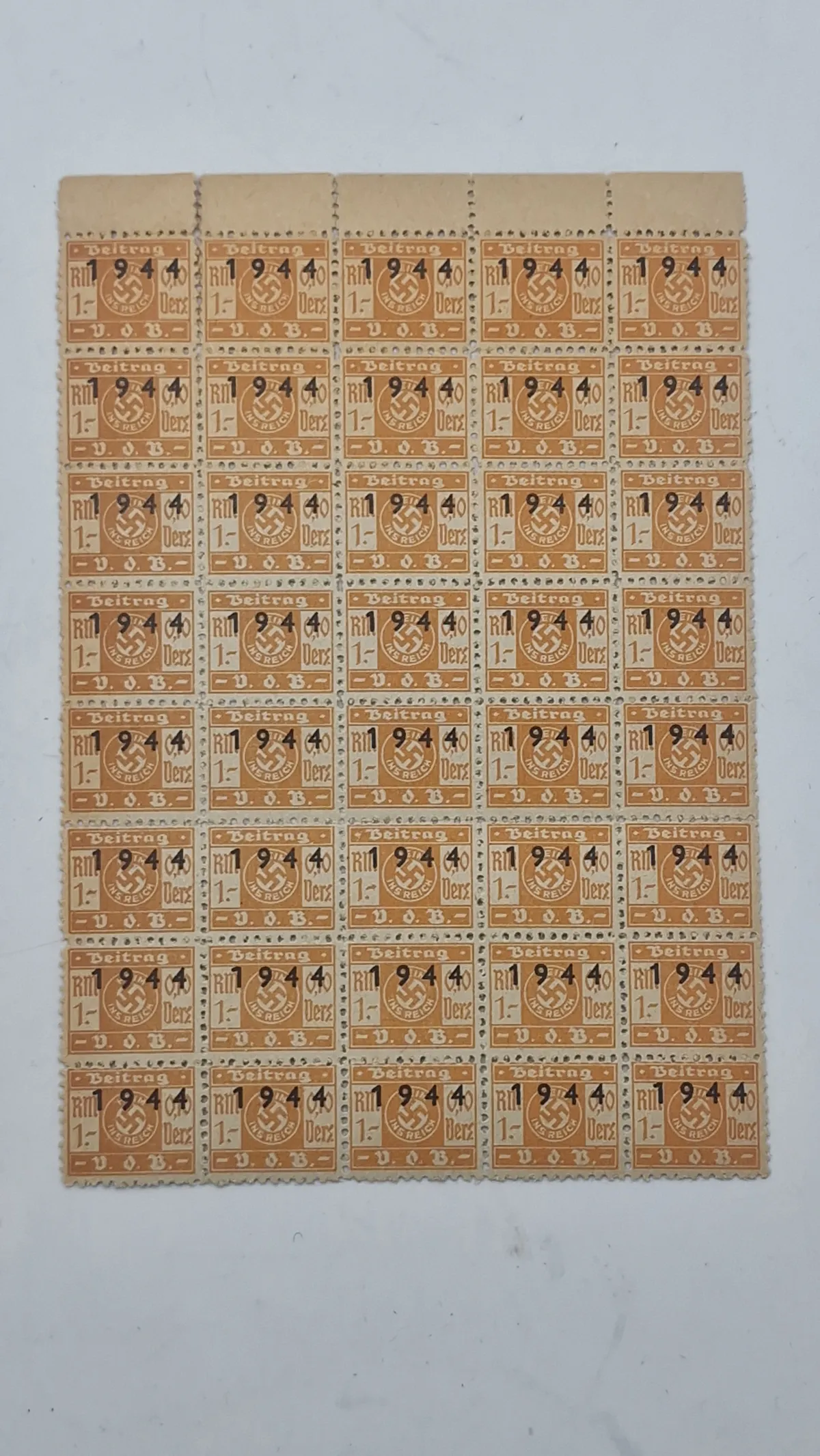 Originalt ark tyske ww2 mærker
