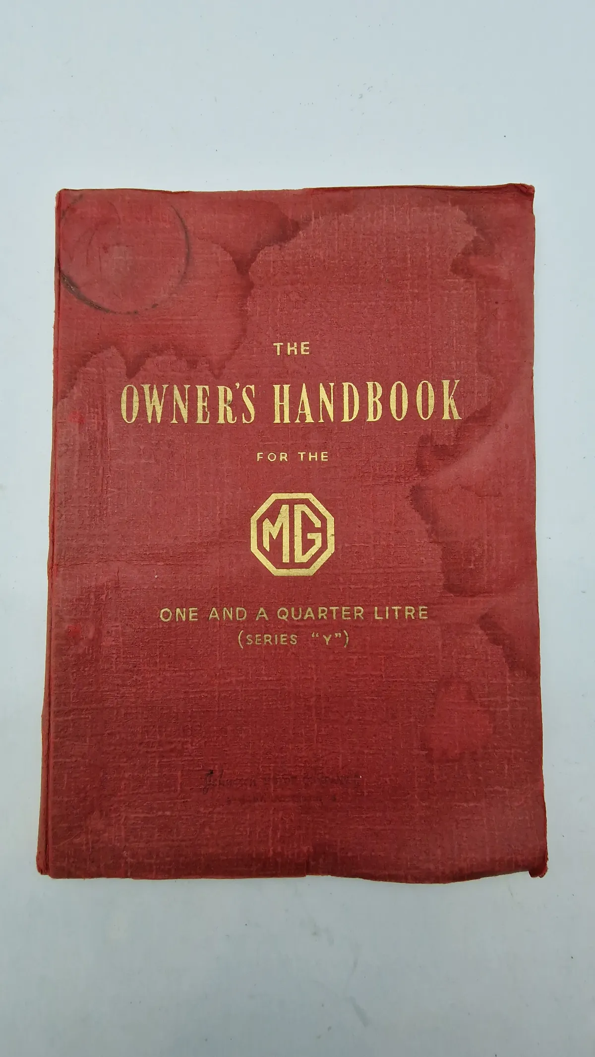 original instruktionsbog for en MG "One and a Quarter Litre" (Series "Y").