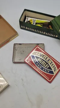 Samling tobaks æsker mm. Sumatra med indhold