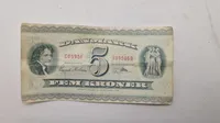 Original dansk 5 krone seddel