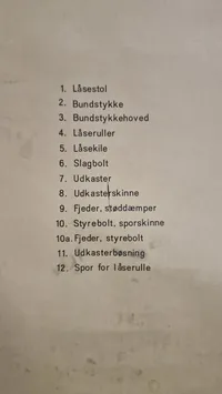 Undervisnings planche, let maskingevær M/62