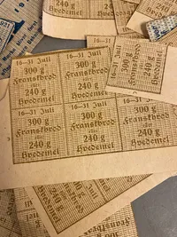 Originale rationeringsmærker - ww1 og efter