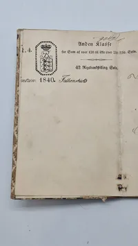 Original “Skudsmaalsbog for Mandfolk" fra 1838. En skudsmålsbog var en obligatorisk kontrolbog for tjenestefolk (også kaldet tyende) i Danmark fra 1833 til 1921.