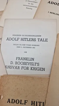 Stor samling originale taler af Adolf Hitler