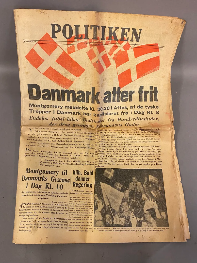 Original dansk befrielses avis fra maj 1945