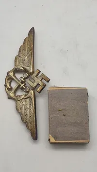 Original German Luftwaffe Maritime Personnel Visor Cap Badge