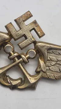 Original German Luftwaffe Maritime Personnel Visor Cap Badge