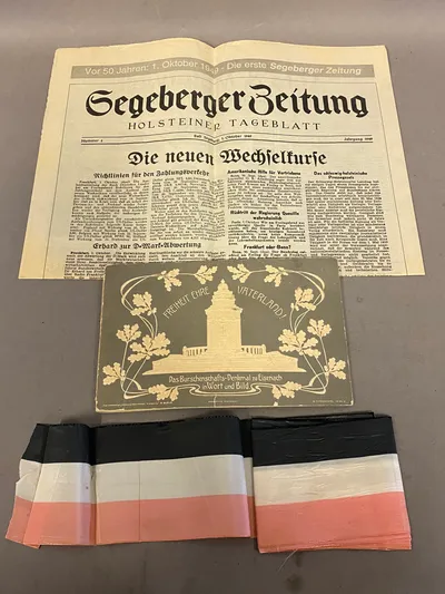Originalt tysk lot med bl.a. tysk ww1 mindebånd