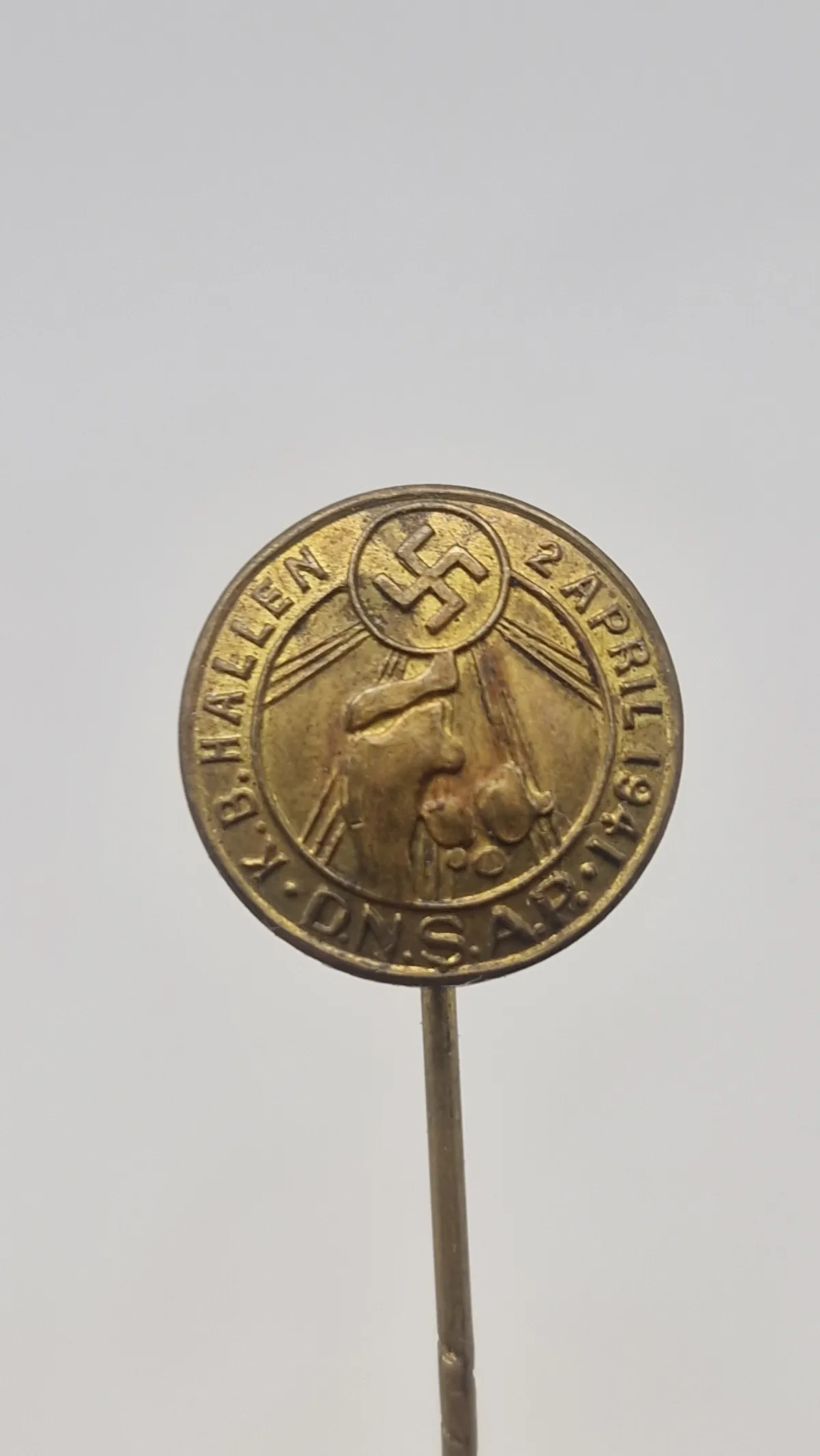 Sjælden original nål fra D.N.S.A.P møde i KB hallen 1941