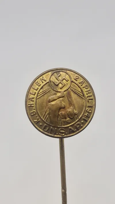 Sjælden original nål fra D.N.S.A.P møde i KB hallen 1941