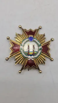 Original bryststjerne Orden de Isabel la Católica). sterlinsølv ca. 1890