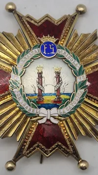 Original bryststjerne Orden de Isabel la Católica). sterlinsølv ca. 1890