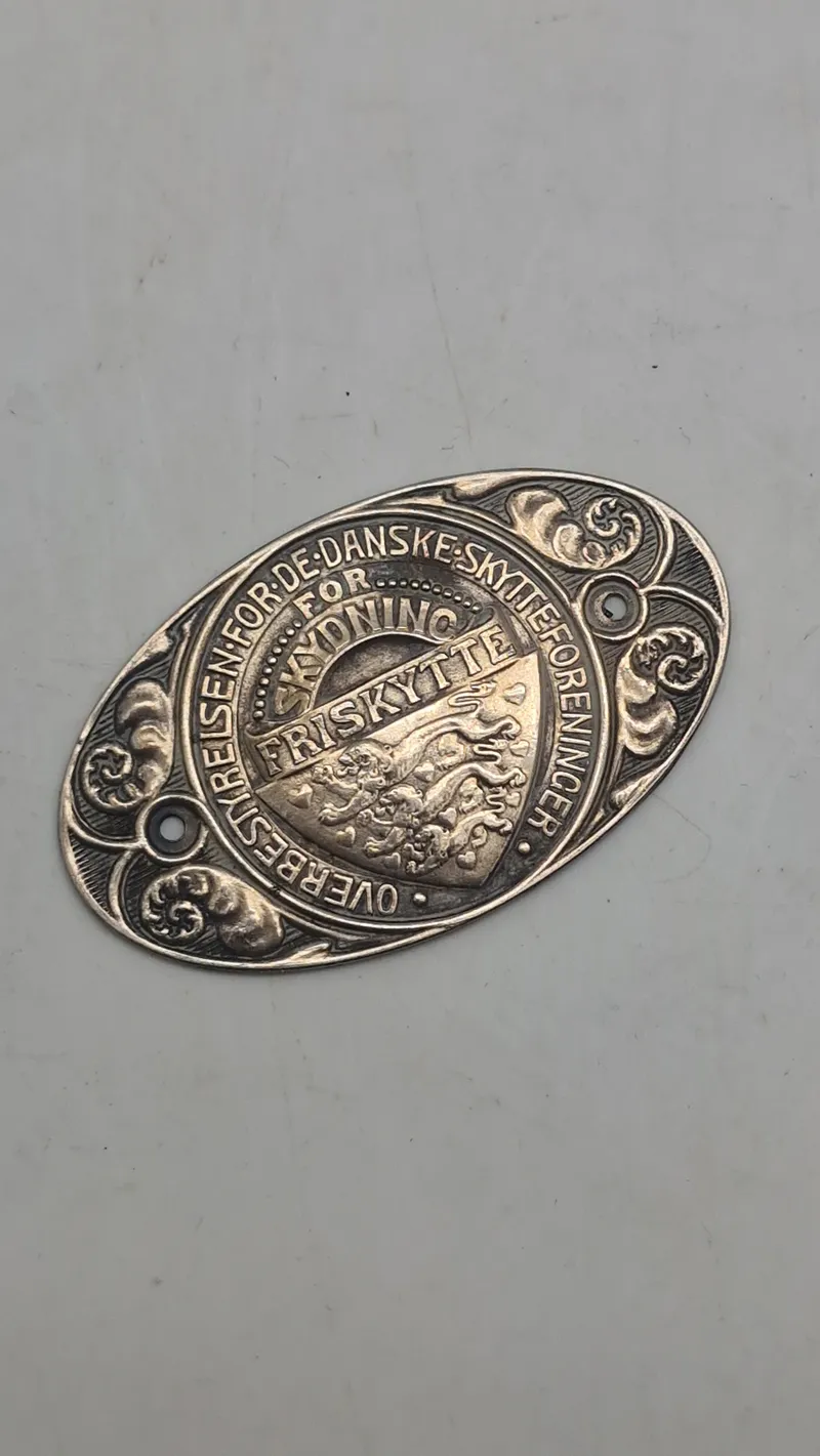 Originalt præmievåbenskjold fra De Danske Skytteforeninger.