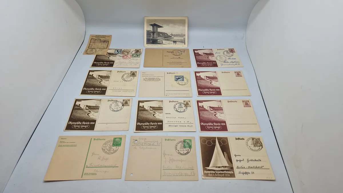 Samling originale olympiade postkort, 1936