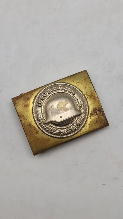 Originalt bælte spænde fra den tyske veteranorganisation "Der Stahlhelm" (Stålhjelmen), som eksisterede fra 1918 til 1935