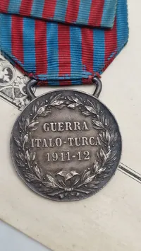 Original Commemorative Medal for den Italo-Tyrkiske Krig samt urkunde