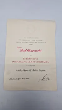 DDR Original Für ausgezeichnete Leistungen med urkunde