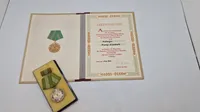 DDR Original Medalje for tro tjeneste i Nationale Volksarmee" (National Folkearmé) samt urkunde