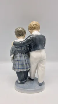 Original figur, "Flugten til Amerika" fra Royal Copenhagen, designet af Christian Thomsen