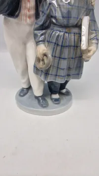 Original figur, "Flugten til Amerika" fra Royal Copenhagen, designet af Christian Thomsen