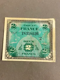 Original invasions pengeseddel fra 1944