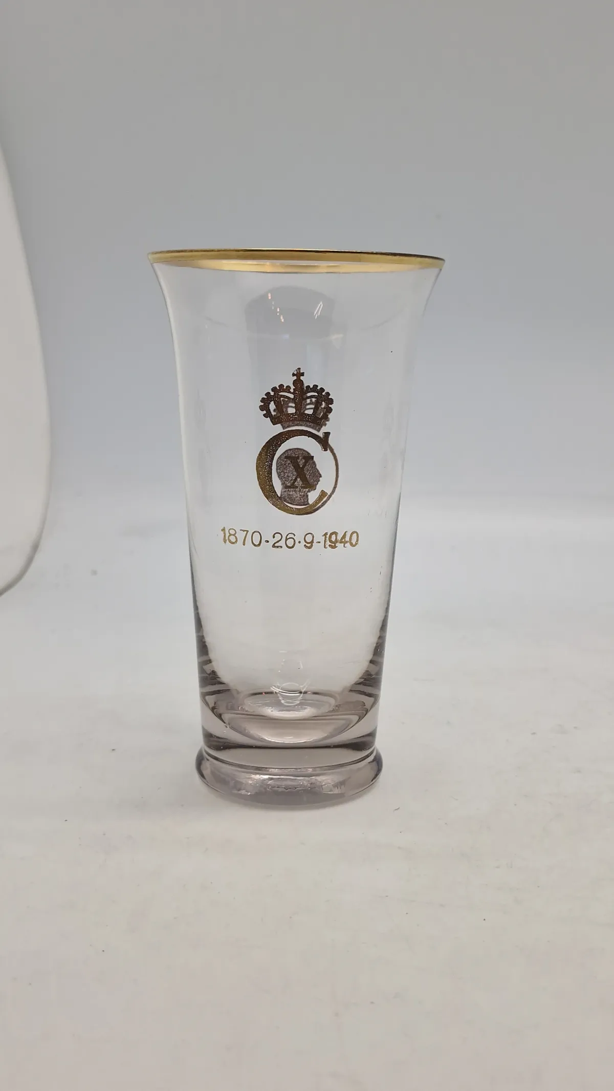 Sjældent Kong Christian X jubilæums glas