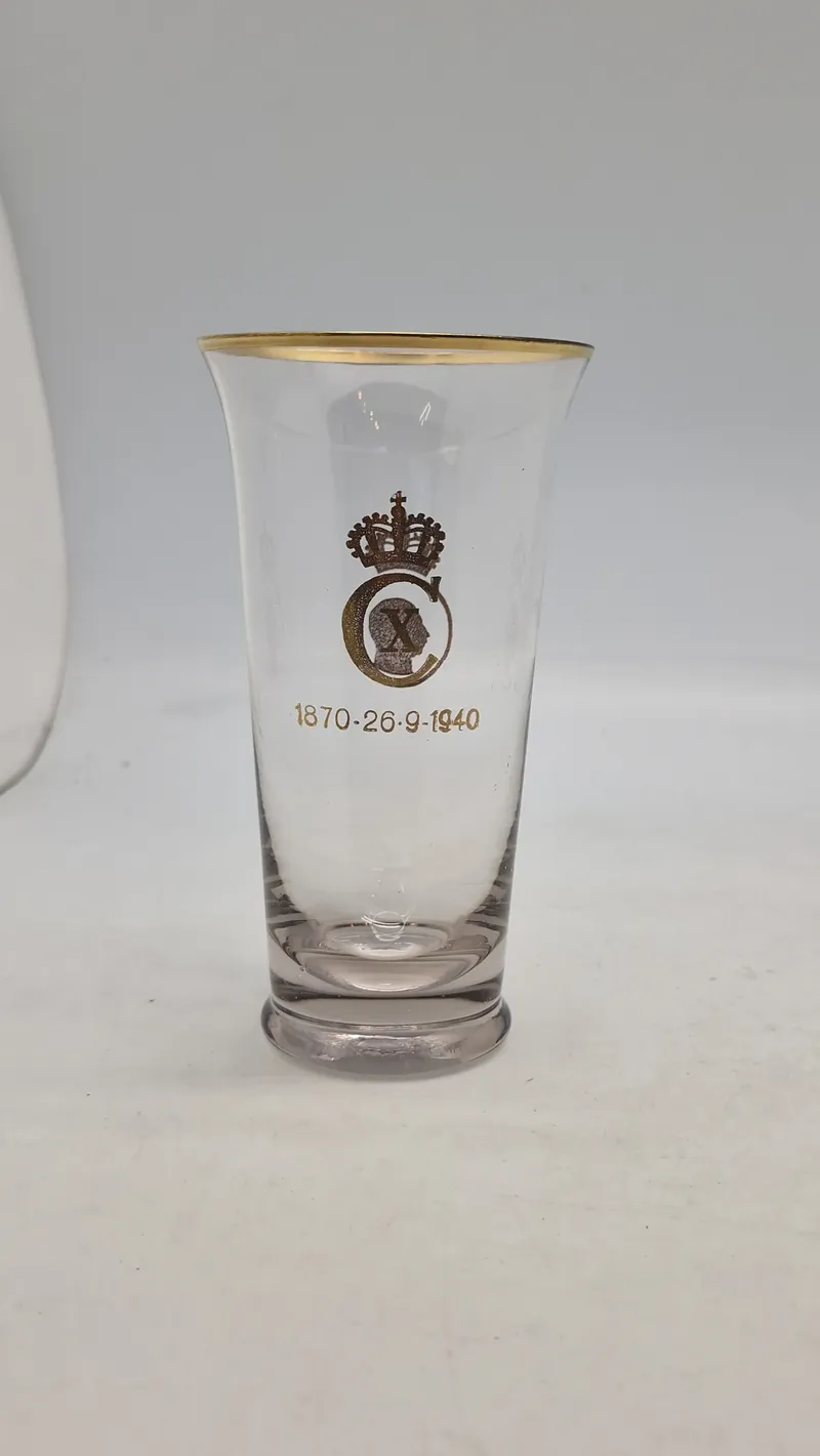 Sjældent Kong Christian X jubilæums glas