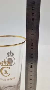 Sjældent Kong Christian X jubilæums glas