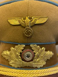 Sjælden original NSDAP kasket for politisk leder - ww2 med RZM label under svedrem