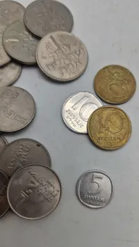 Samling originale israelske shekel, som er Israels officielle valuta