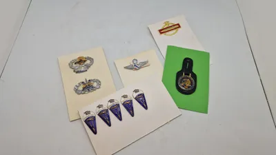Samling originale Airborne patches, badges mm.