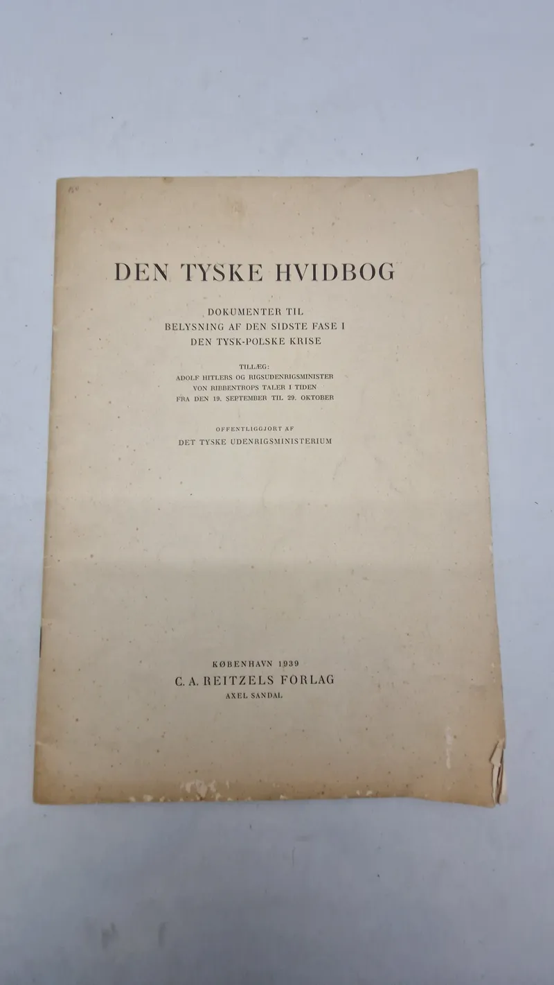 Den tyske hvidbog, 1939