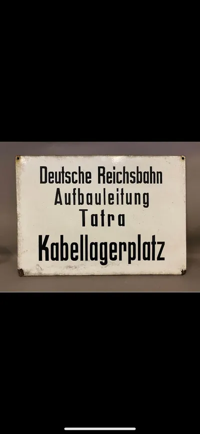 Originalt ww2 skilt fra Deutsche Reichbahn
