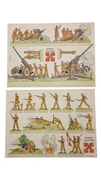 Planche med Danske soldater ca. 1946