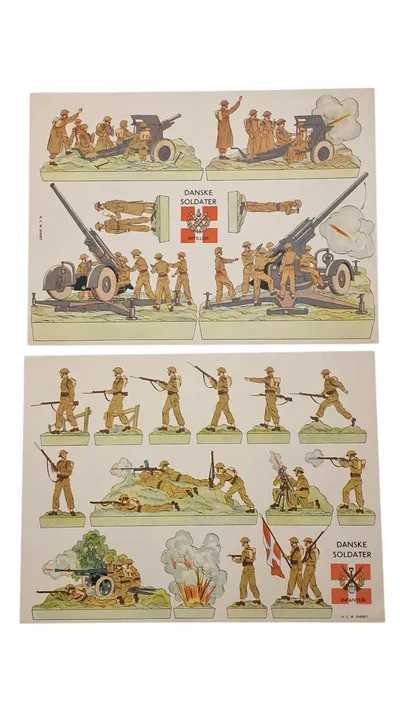 Planche med Danske soldater ca. 1946