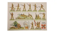Planche med Danske soldater ca. 1946
